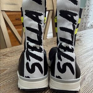 Stella McCartney Kids Black and White High-Top Sneakers
